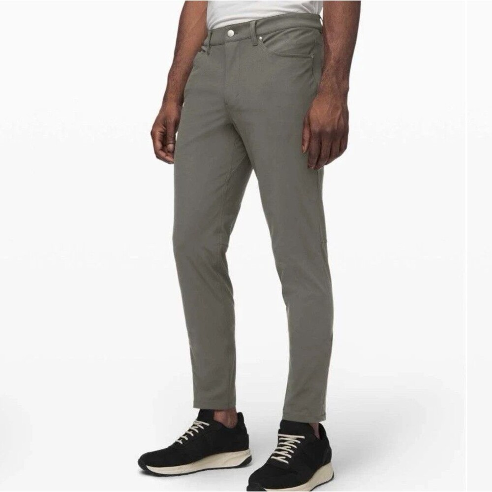 Lululemon ABC Pant Slim Fit Warpstreme Gray Sage Mens 36x32 Performance Golf